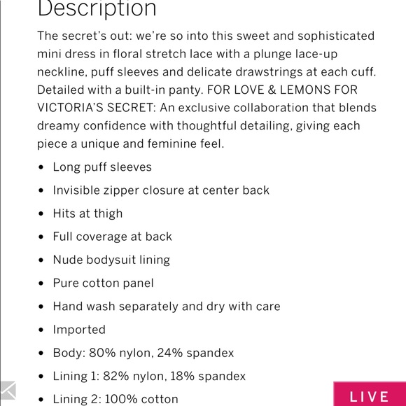 NWT For Love and Lemons Violetta Lace Slip Dress - Picture 6 of 6